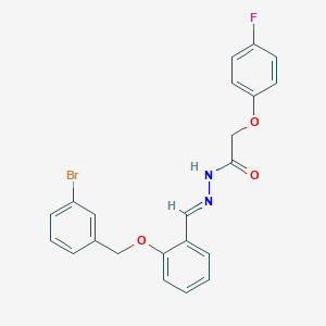 molecular formula C22H18BrFN2O3 B11101257 N'-[(E)-{2-[(3-bromobenzyl)oxy]phenyl}methylidene]-2-(4-fluorophenoxy)acetohydrazide 