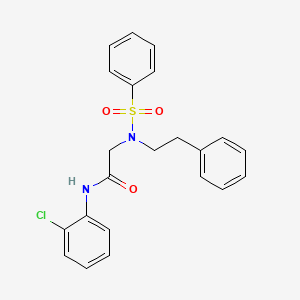 molecular formula C22H21ClN2O3S B11101452 N-(2-Chlorophenyl)-2-[N-(2-phenylethyl)benzenesulfonamido]acetamide 