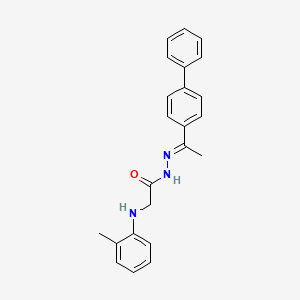 molecular formula C23H23N3O B11101499 N'-[(1E)-1-(biphenyl-4-yl)ethylidene]-2-[(2-methylphenyl)amino]acetohydrazide (non-preferred name) 