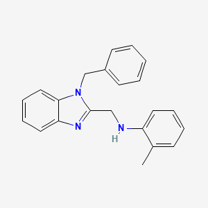 molecular formula C22H21N3 B11101558 N-[(1-Benzyl-1H-benzimidazol-2-yl)methyl]-2-methylaniline 
