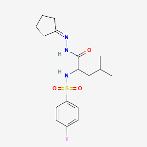 molecular formula C17H24IN3O3S B11101629 N-{1-[(2-Cyclopentylidenhydrazino)carbonyl]-3-methylbutyl}-4-iodo-1-benzenesulfonamide 