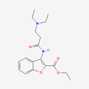 molecular formula C18H24N2O4 B11101773 Ethyl 3-{[3-(diethylamino)propanoyl]amino}-1-benzofuran-2-carboxylate 