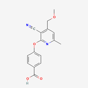 molecular formula C16H14N2O4 B11101848 4-[3-Cyano-4-(methoxymethyl)-6-methylpyridin-2-yl]oxybenzoic acid 