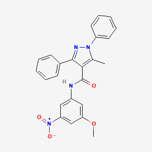 molecular formula C24H20N4O4 B11101857 N-(3-methoxy-5-nitrophenyl)-5-methyl-1,3-diphenyl-1H-pyrazole-4-carboxamide 