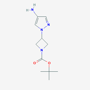 molecular formula C11H18N4O2 B111019 4-Amino-1-(1-Boc-azetidin-3-yl)-1H-pyrazole CAS No. 1029413-51-1