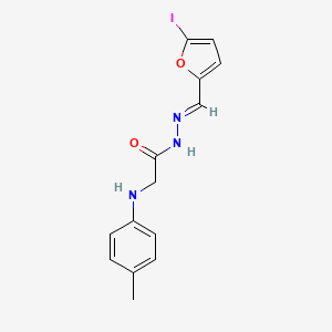 molecular formula C14H14IN3O2 B11101925 N'-[(E)-(5-iodofuran-2-yl)methylidene]-2-[(4-methylphenyl)amino]acetohydrazide (non-preferred name) 