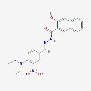 molecular formula C22H22N4O4 B11101937 N'-[(E)-[4-(Diethylamino)-3-nitrophenyl]methylidene]-3-hydroxynaphthalene-2-carbohydrazide 