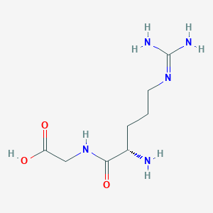 molecular formula C8H17N5O3 B011102 Glycine, N-L-arginyl- CAS No. 108347-93-9