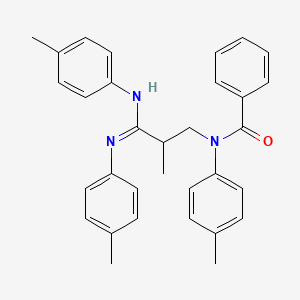 molecular formula C32H33N3O B11102039 N-{(3Z)-2-methyl-3-[(4-methylphenyl)amino]-3-[(4-methylphenyl)imino]propyl}-N-(4-methylphenyl)benzamide 