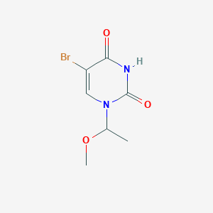 molecular formula C7H9BrN2O3 B11102171 Pyrimidine-2,4(1H,3H)-dione, 5-bromo-1-(1-methoxyethyl)- 