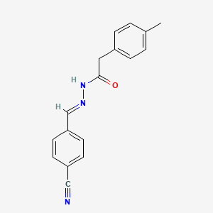 molecular formula C17H15N3O B11102260 N'-[(E)-(4-cyanophenyl)methylidene]-2-(4-methylphenyl)acetohydrazide 