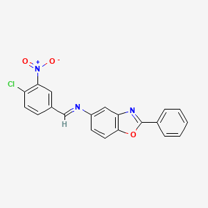 molecular formula C20H12ClN3O3 B11102338 N-[(E)-(4-chloro-3-nitrophenyl)methylidene]-2-phenyl-1,3-benzoxazol-5-amine 