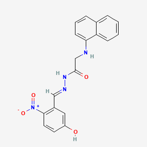 molecular formula C19H16N4O4 B11102343 N'-[(E)-(5-Hydroxy-2-nitrophenyl)methylidene]-2-[(naphthalen-1-YL)amino]acetohydrazide 