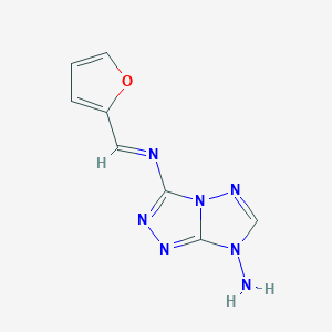 molecular formula C8H7N7O B11102379 N~3~-[(E)-furan-2-ylmethylidene]-7H-[1,2,4]triazolo[4,3-b][1,2,4]triazole-3,7-diamine 