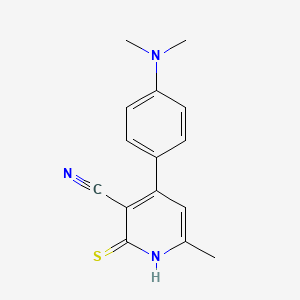molecular formula C15H15N3S B11102397 4-[4-(Dimethylamino)phenyl]-6-methyl-2-thioxo-1,2-dihydropyridine-3-carbonitrile 