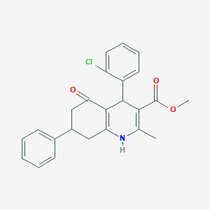 molecular formula C24H22ClNO3 B11102472 Methyl 4-(2-chlorophenyl)-2-methyl-5-oxo-7-phenyl-1,4,5,6,7,8-hexahydroquinoline-3-carboxylate 