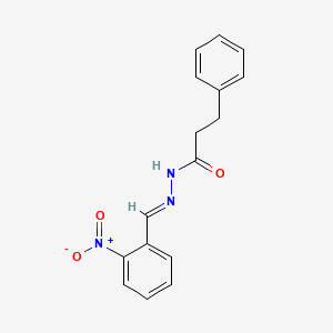 molecular formula C16H15N3O3 B11102700 N'-[(E)-(2-nitrophenyl)methylidene]-3-phenylpropanehydrazide 