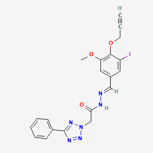 molecular formula C20H17IN6O3 B11102797 N'-{(E)-[3-iodo-5-methoxy-4-(prop-2-yn-1-yloxy)phenyl]methylidene}-2-(5-phenyl-2H-tetrazol-2-yl)acetohydrazide 