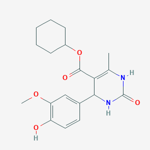 molecular formula C19H24N2O5 B11103204 Cyclohexyl 4-(4-hydroxy-3-methoxyphenyl)-6-methyl-2-oxo-1,2,3,4-tetrahydropyrimidine-5-carboxylate 