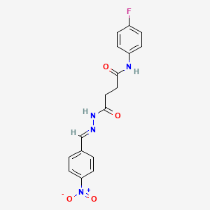 molecular formula C17H15FN4O4 B11103308 N-(4-fluorophenyl)-4-[(2E)-2-(4-nitrobenzylidene)hydrazinyl]-4-oxobutanamide 