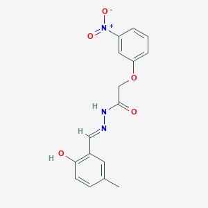 molecular formula C16H15N3O5 B11103669 N'-[(E)-(2-hydroxy-5-methylphenyl)methylidene]-2-(3-nitrophenoxy)acetohydrazide 