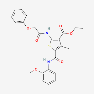 molecular formula C24H24N2O6S B11103832 Ethyl 5-[(2-methoxyphenyl)carbamoyl]-4-methyl-2-[(phenoxyacetyl)amino]thiophene-3-carboxylate 