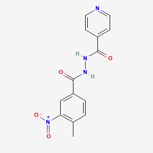 molecular formula C14H12N4O4 B11103848 N'-[(4-methyl-3-nitrophenyl)carbonyl]pyridine-4-carbohydrazide 