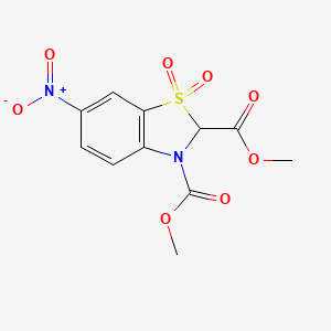 molecular formula C11H10N2O8S B11103997 Dimethyl 6-nitro-1,3-benzothiazole-2,3(2H)-dicarboxylate 1,1-dioxide 