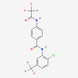 molecular formula C16H9ClF6N2O2 B11104014 N-[2-chloro-5-(trifluoromethyl)phenyl]-4-[(trifluoroacetyl)amino]benzamide 