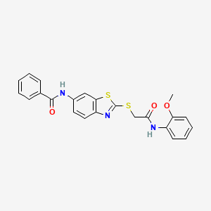 molecular formula C23H19N3O3S2 B11104072 N-[2-({2-[(2-methoxyphenyl)amino]-2-oxoethyl}sulfanyl)-1,3-benzothiazol-6-yl]benzamide 