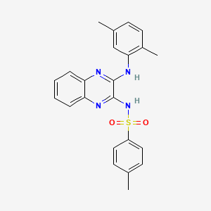 molecular formula C23H22N4O2S B11104333 N-{3-[(2,5-dimethylphenyl)amino]quinoxalin-2-yl}-4-methylbenzenesulfonamide 