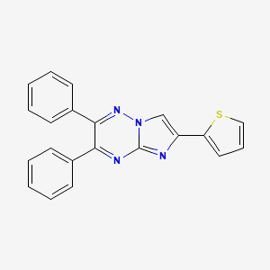 molecular formula C21H14N4S B11104362 Imidazo[1,2-b]1,2,4-triazine, 2,3-diphenyl-6-(2-thienyl)- 