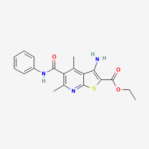 molecular formula C19H19N3O3S B11104440 Ethyl 3-amino-4,6-dimethyl-5-(phenylcarbamoyl)thieno[2,3-b]pyridine-2-carboxylate 