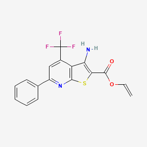 molecular formula C17H11F3N2O2S B11104448 Ethenyl 3-amino-6-phenyl-4-(trifluoromethyl)thieno[2,3-b]pyridine-2-carboxylate 