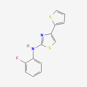 molecular formula C13H9FN2S2 B11104468 N-(2-fluorophenyl)-4-thiophen-2-yl-1,3-thiazol-2-amine CAS No. 5655-38-9