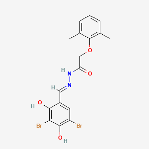 molecular formula C17H16Br2N2O4 B11104563 N'-[(E)-(3,5-dibromo-2,4-dihydroxyphenyl)methylidene]-2-(2,6-dimethylphenoxy)acetohydrazide 