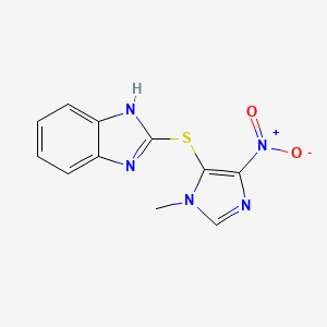 molecular formula C11H9N5O2S B11104575 2-(3-methyl-5-nitroimidazol-4-yl)sulfanyl-1H-benzimidazole CAS No. 18383-84-1