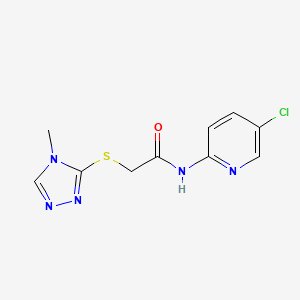 molecular formula C10H10ClN5OS B11104837 N-(5-chloropyridin-2-yl)-2-[(4-methyl-1,2,4-triazol-3-yl)sulfanyl]acetamide 