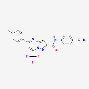 molecular formula C22H14F3N5O B11104943 N-(4-cyanophenyl)-5-(4-methylphenyl)-7-(trifluoromethyl)pyrazolo[1,5-a]pyrimidine-2-carboxamide 