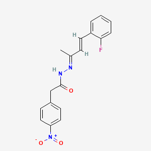 molecular formula C18H16FN3O3 B11105017 N'-[(2E,3E)-4-(2-fluorophenyl)but-3-en-2-ylidene]-2-(4-nitrophenyl)acetohydrazide 