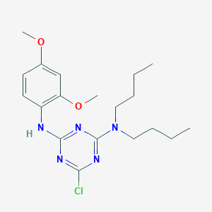 molecular formula C19H28ClN5O2 B11105086 N,N-dibutyl-6-chloro-N'-(2,4-dimethoxyphenyl)-1,3,5-triazine-2,4-diamine 