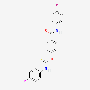 molecular formula C20H14FIN2O2S B11105091 O-{4-[(4-fluorophenyl)carbamoyl]phenyl} (4-iodophenyl)carbamothioate 