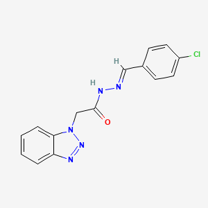 molecular formula C15H12ClN5O B11105123 2-(1H-benzotriazol-1-yl)-N'-[(E)-(4-chlorophenyl)methylidene]acetohydrazide 