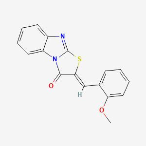 molecular formula C17H12N2O2S B11105143 Thiazolo[3.2-a]benzimidazol-3(2H)-one, 2-(2-methoxybenzylideno)- 