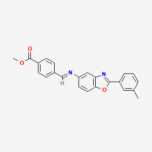 molecular formula C23H18N2O3 B11105261 methyl 4-[(E)-{[2-(3-methylphenyl)-1,3-benzoxazol-5-yl]imino}methyl]benzoate 