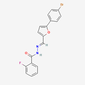 molecular formula C18H12BrFN2O2 B11105346 N'-[(E)-[5-(4-Bromophenyl)furan-2-YL]methylidene]-2-fluorobenzohydrazide 