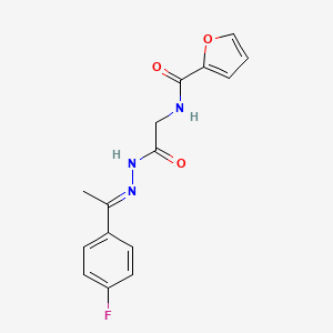 molecular formula C15H14FN3O3 B11105356 N-({N'-[(1E)-1-(4-Fluorophenyl)ethylidene]hydrazinecarbonyl}methyl)furan-2-carboxamide 