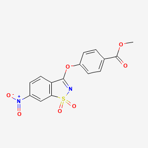molecular formula C15H10N2O7S B11105366 Methyl 4-[(6-nitro-1,1-dioxido-1,2-benzothiazol-3-yl)oxy]benzoate 