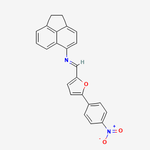 molecular formula C23H16N2O3 B11105415 N-{(E)-[5-(4-nitrophenyl)furan-2-yl]methylidene}-1,2-dihydroacenaphthylen-5-amine 