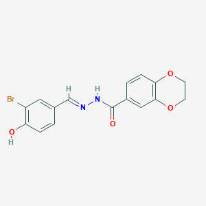 molecular formula C16H13BrN2O4 B11105552 N'-[(E)-(3-bromo-4-hydroxyphenyl)methylidene]-2,3-dihydro-1,4-benzodioxine-6-carbohydrazide 